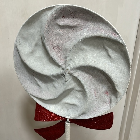 NWT 2017 HOBBY LOBBY JUMBO METAL GLITTER PEPPERMINT JINGLE BELL BOW DECOR - Picture 5 of 13